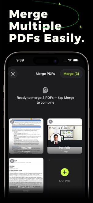 Merging pages into a PDF