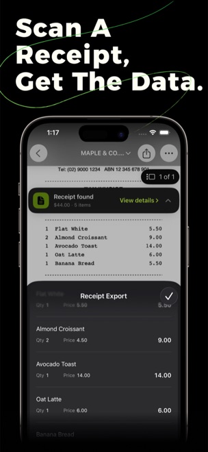 Extracting data from a receipt