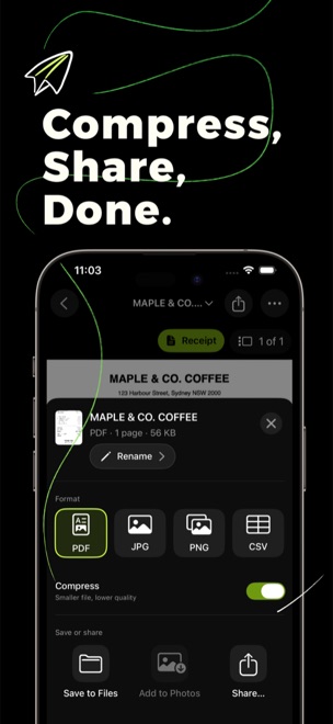 Sharing and exporting a document